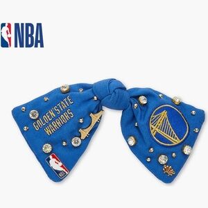 Lele Sadoughi NBA Blue Embellished Golden State Warriors Hair Bow FANGIRL🏀NWT